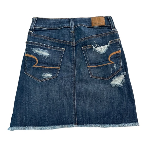 Women's American Eagle Next Level Stretch Frayed Denim Skirt Size 00 - Picture 4 of 5